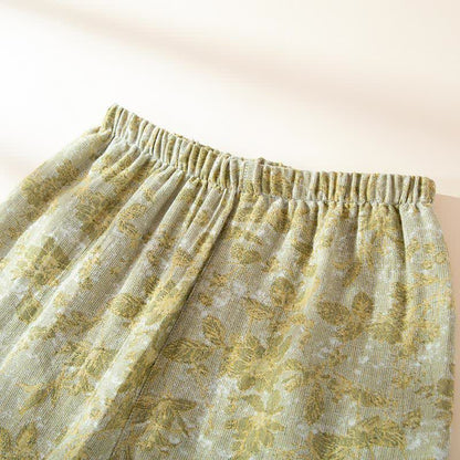 Loungewear-Set aus Baumwollgaze mit pastoralen Blättern - image 10