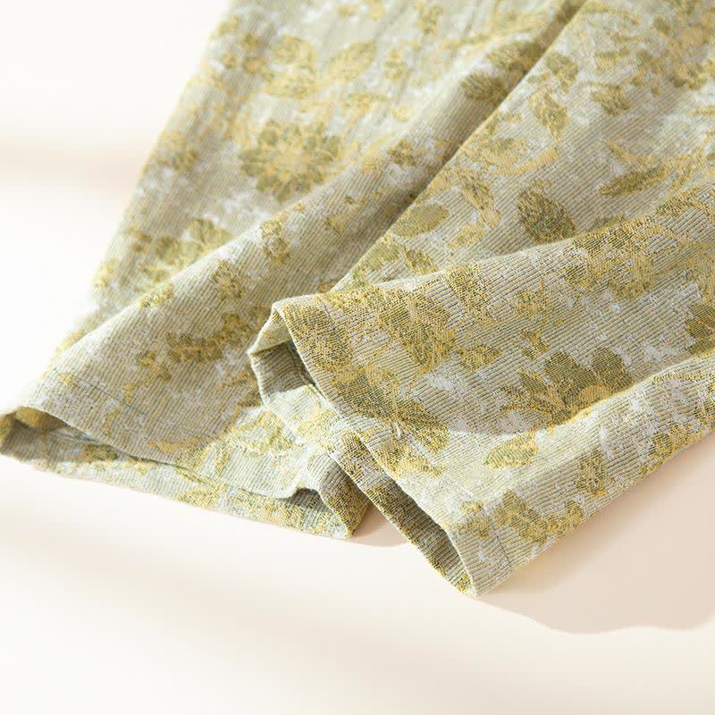 Loungewear-Set aus Baumwollgaze mit pastoralen Blättern - image 11
