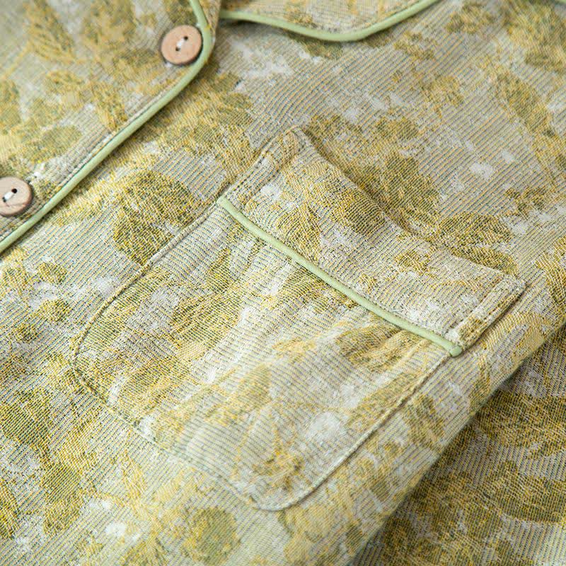 Loungewear-Set aus Baumwollgaze mit pastoralen Blättern - image 5