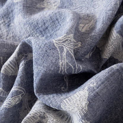 Kimono-Bademantel aus Baumwollleinen mit Blumenmuster - image 6