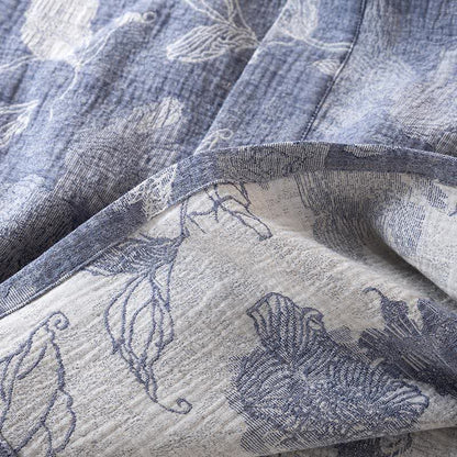 Kimono-Bademantel aus Baumwollleinen mit Blumenmuster - image 8
