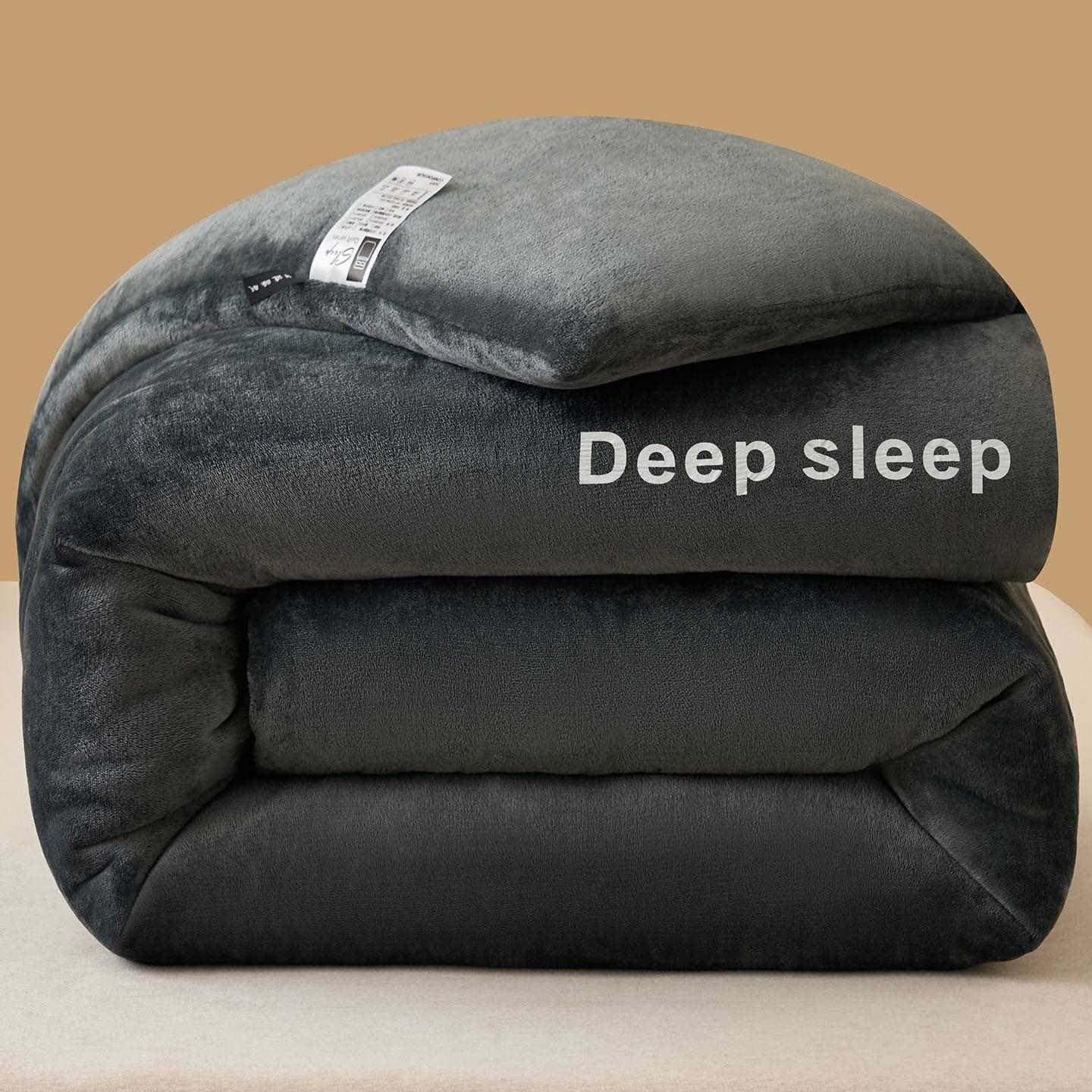 Flauschige, warme Plüschdecke mit Buchstabendruck - Dunkelgrau - 220cm x 240cm - image 8