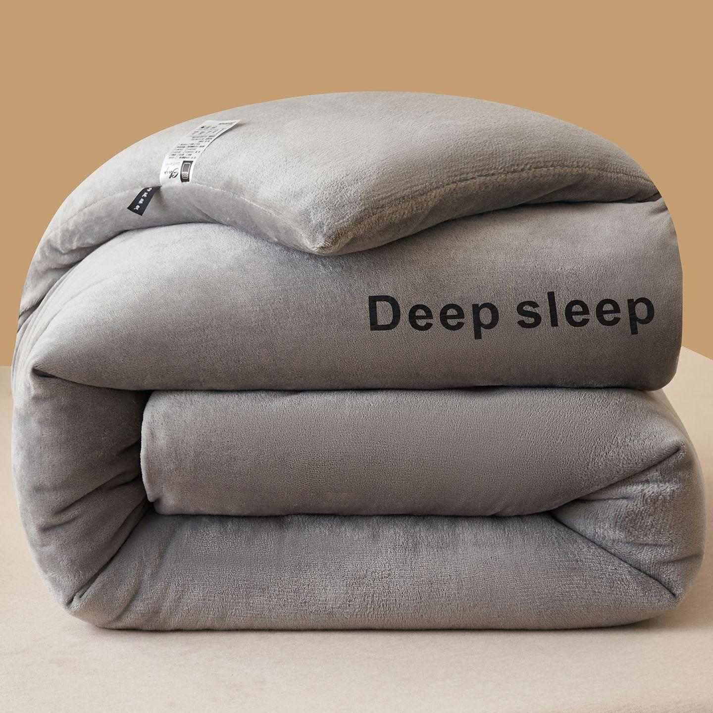 Flauschige, warme Plüschdecke mit Buchstabendruck - Hellgrau - 220cm x 240cm - image 20