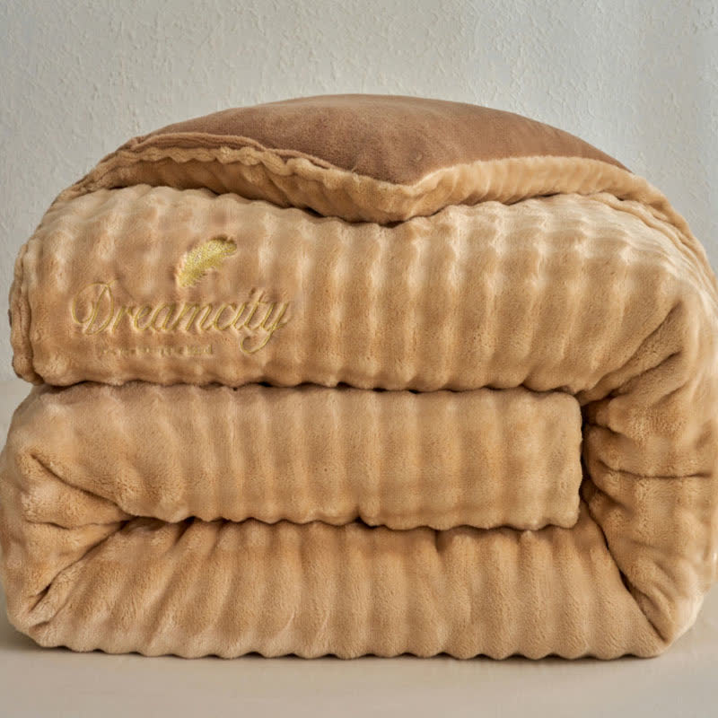 Einfarbige, flauschige, strukturierte, warme Decke - image 3
