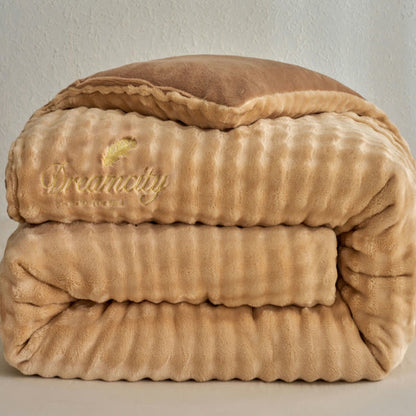 Einfarbige, flauschige, strukturierte, warme Decke - image 3