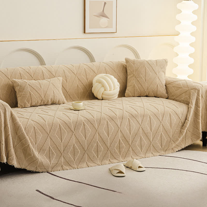 Einfache Sofadecke mit Rautenstruktur - Braun - 180cm x 340cm - image 5