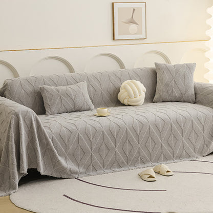 Einfache Sofadecke mit Rautenstruktur - Grau - 180cm x 340cm - image 2
