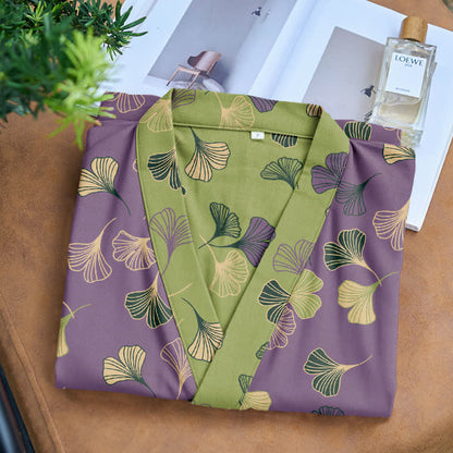 Kimono-Bademantel aus Baumwollgaze „Ginkgo Biloba“ - image 30