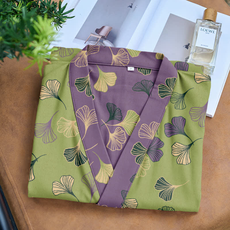 Kimono-Bademantel aus Ginkgo-Biloba-Baumwolle - image 51