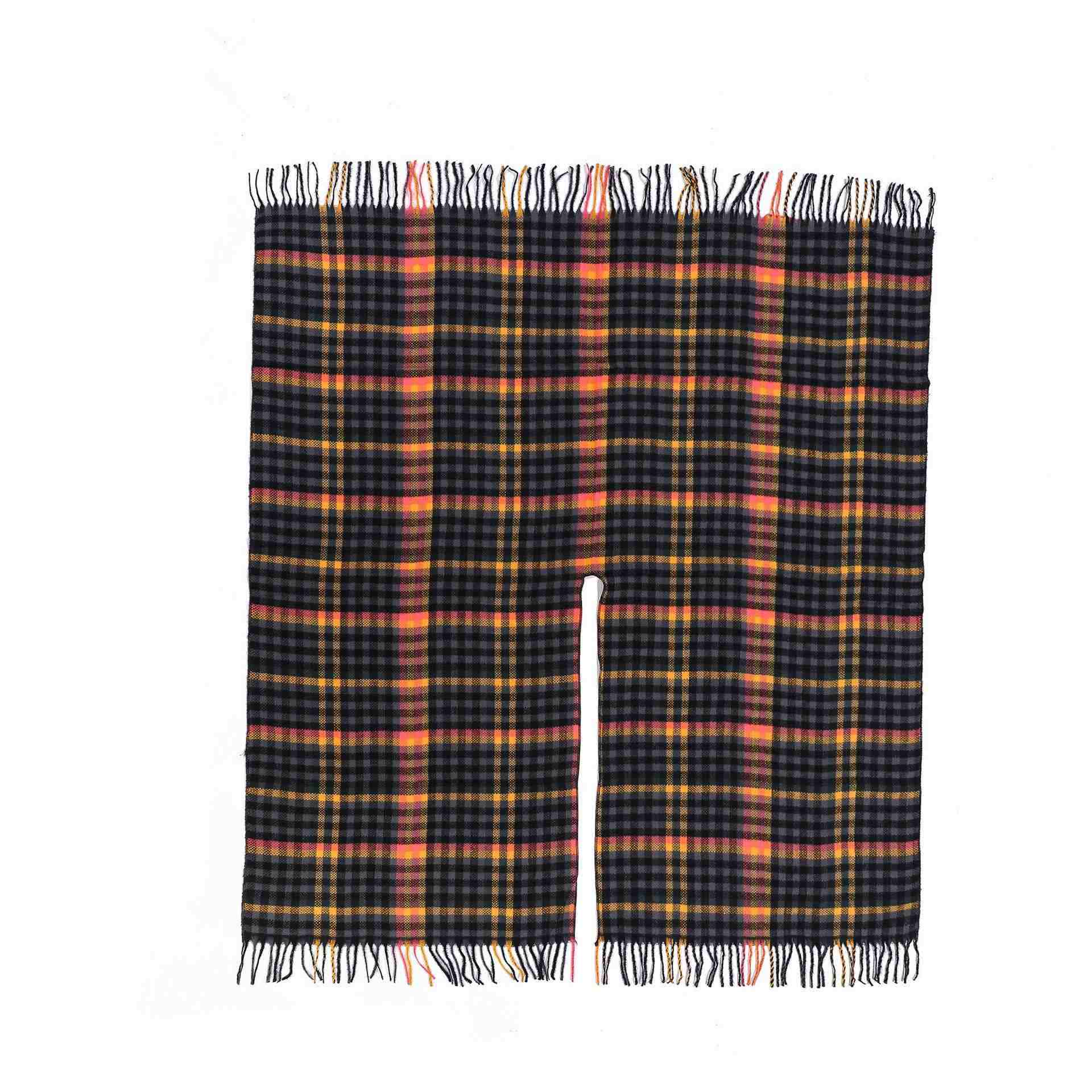Vintage Kariertes Reise-Schal-Cape mit Quaste - image 3