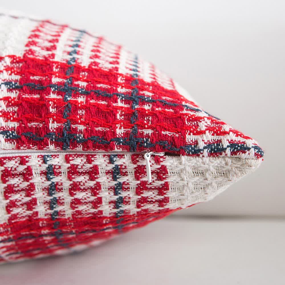 Moderner karierter Jacquard-Kissenbezug - image 5