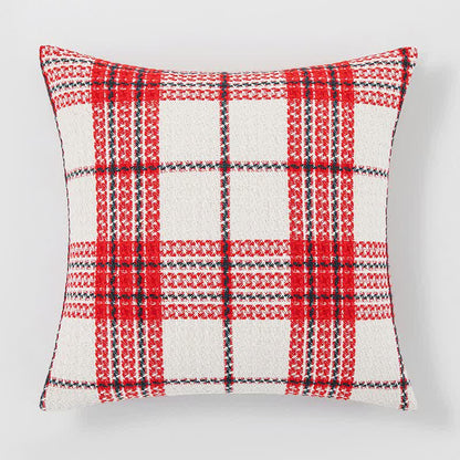 Rot-weiß karierter Jacquard-Kissenbezug - image 2