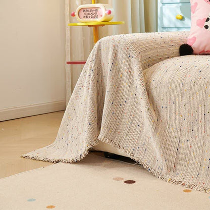 Sofaschoner aus Chenille mit bunten Punkten - image 4