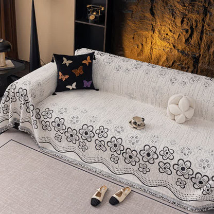 Sofadecke mit Blumen-Jacquard-Quaste - image 7