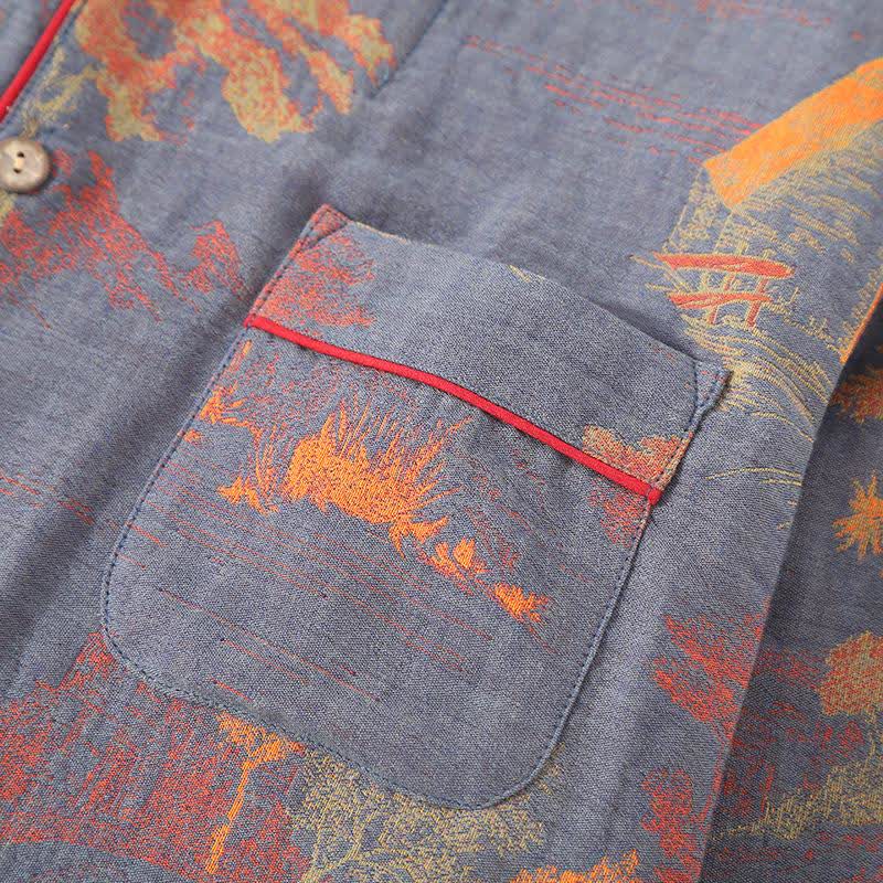 Loungewear-Set aus Jacquard-Baumwolle im Retro-Baum-Design - image 5