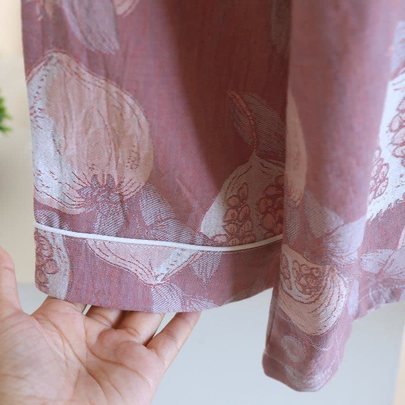 Vintage Granatapfel Baumwollgaze Loungewear Set - image 6