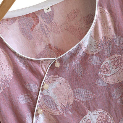 Vintage Granatapfel Baumwollgaze Loungewear Set - image 5