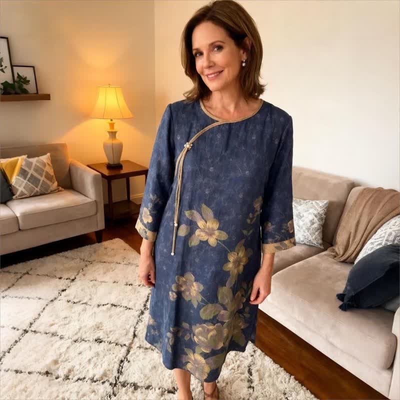 Nachthemd aus Baumwollgaze mit Blumenmuster im orientalischen Stil - image 3