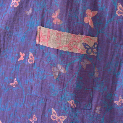 Kimono-Bademantel aus Baumwollgaze mit Schmetterlingsmuster - image 8