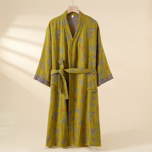 Vintage Schmetterling Kimono Baumwollgaze Bademantel - Einheitsgröße - image 0