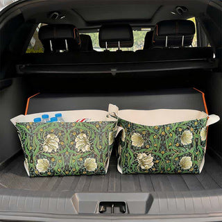 Abnehmbarer Aufbewahrungsbehälter mit Retro-Blumenranken - 2 STÜCKE - 9" B x 13"L x 9" H - image 0