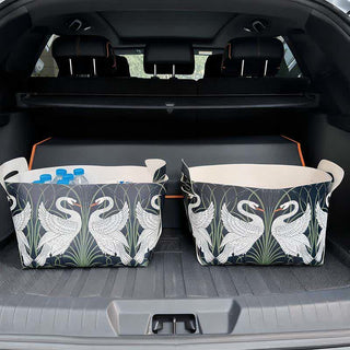 Großraum-Aufbewahrungsbehälter aus Leder „Rural Swan“ - 2 STÜCKE - 9" B x 13"L x 9" H - image 0