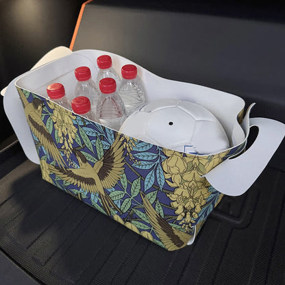 Wasserdichter Aufbewahrungsbehälter aus Leder mit Blumenmuster und Vogelmotiv - image 4
