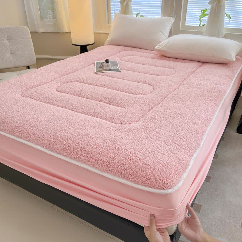 Einfarbiges, warmes Sherpa-Spannbettlaken - Rosa - 200cm x 220cm - image 8