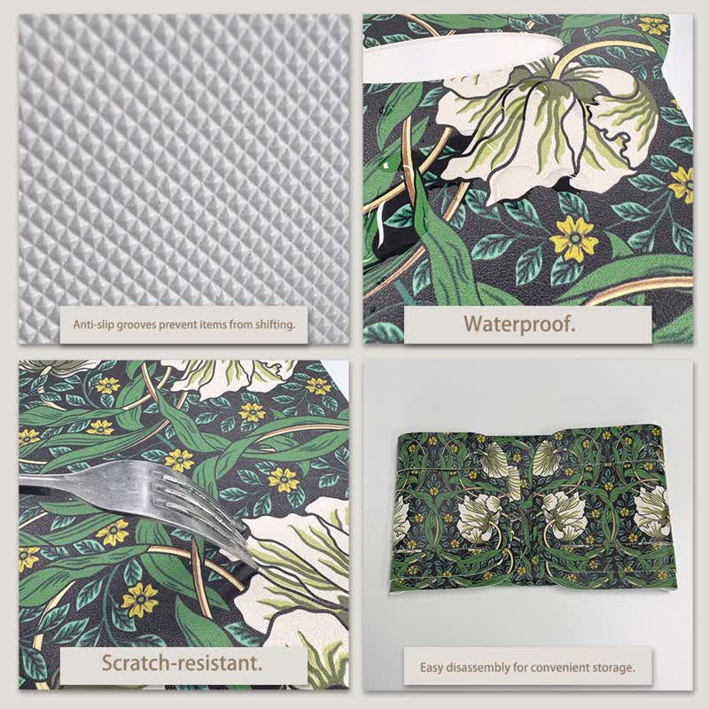 Wasserdichter Aufbewahrungsbehälter aus Leder mit Blumenmuster und Vogelmotiv - image 6