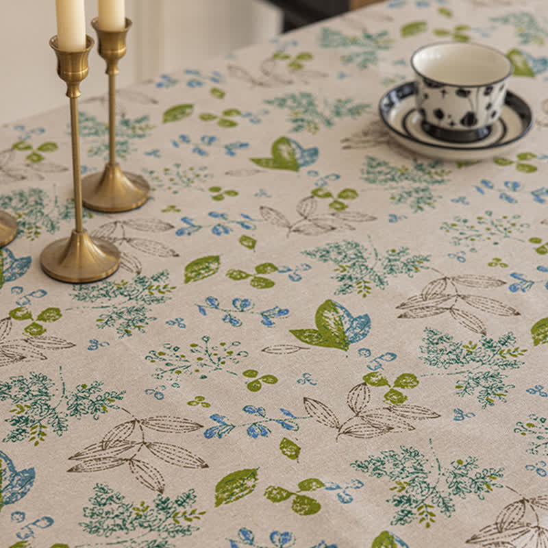 Tischdecke mit Quasten und frischem Blattmuster - image 4