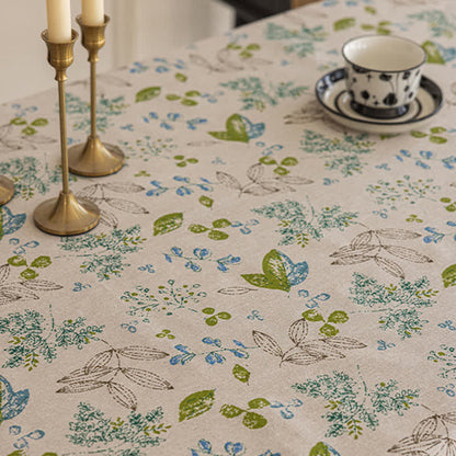Tischdecke mit Quasten und frischem Blattmuster - image 4