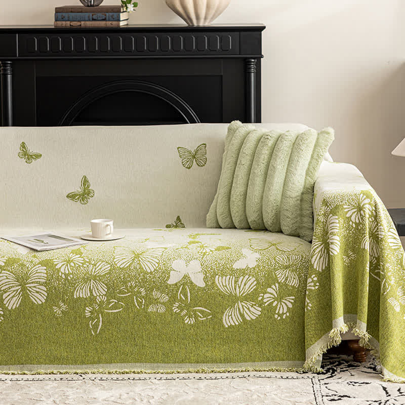 Verträumte Schmetterlings-Chenille-Sofa-Überwurfdecke - image 1