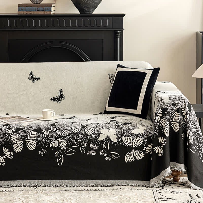 Verträumte Schmetterlings-Chenille-Sofa-Überwurfdecke - image 3