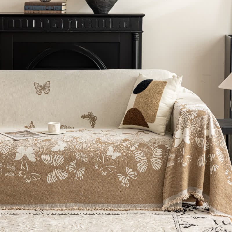 Verträumte Schmetterlings-Chenille-Sofa-Überwurfdecke - image 5