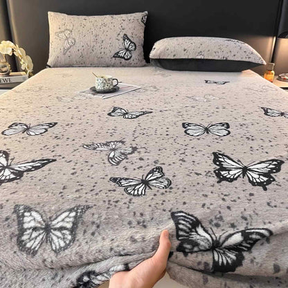 Warmes Spannbettlaken aus Schmetterlingsfleece - image 2