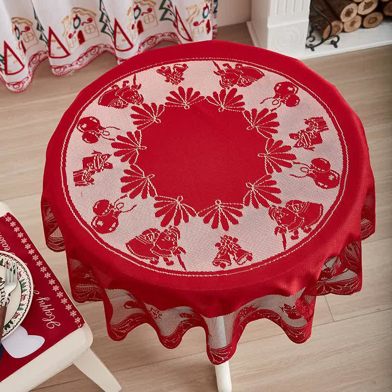 Dekorative Tischdecke mit weihnachtlicher Stickereispitze - image 8