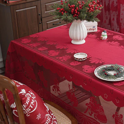 Dekorative Tischdecke mit weihnachtlicher Stickereispitze - image 3