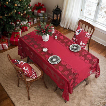 Dekorative Tischdecke mit weihnachtlicher Stickereispitze - image 1