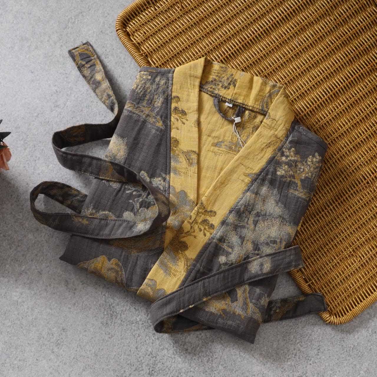 Yukata-Robe aus Baumwollgaze im Querformat - image 1