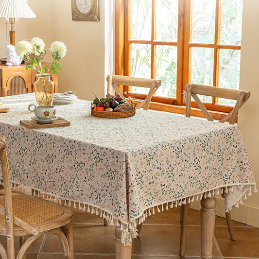 Dekorative Tischdecke mit Blumenquaste im Cottagecore-Stil - 140cm x 260cm - image 0