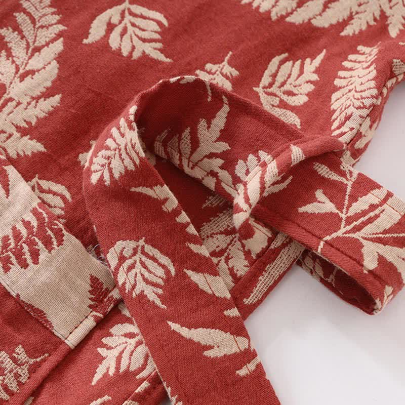 Blatt-Baumwollgaze-Kimono-Yukata-Robe - image 3