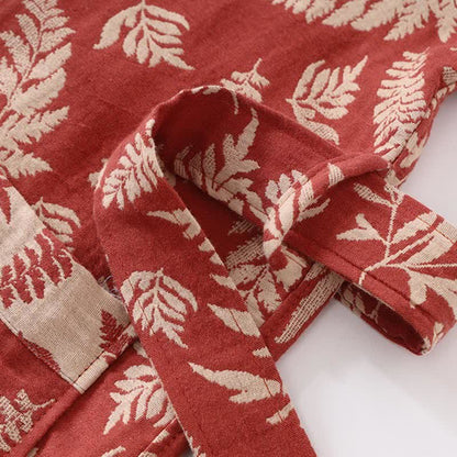 Blatt-Baumwollgaze-Kimono-Yukata-Robe - image 3
