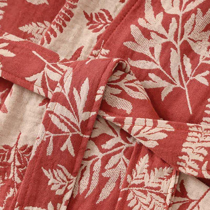 Blatt-Baumwollgaze-Kimono-Yukata-Robe - image 4