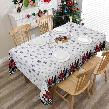 Tischdecke mit Weihnachtsbaum- und Schneeflocken-Print - image 2