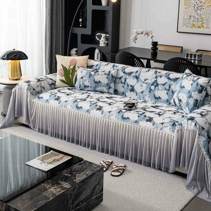 Ink Poppy Sofabezug mit Rock - Blau - 180cm x 340cm - image 8