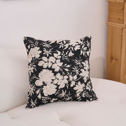 Kissen mit Blumenblatt-Motiv und Einsatz - Schwarz - 60cm x 60cm - image 5