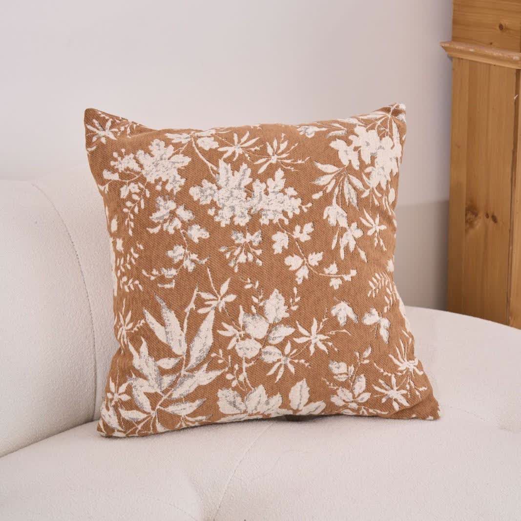 Kissen mit Blumenblatt-Motiv und Einsatz - Khaki - 60cm x 60cm - image 7