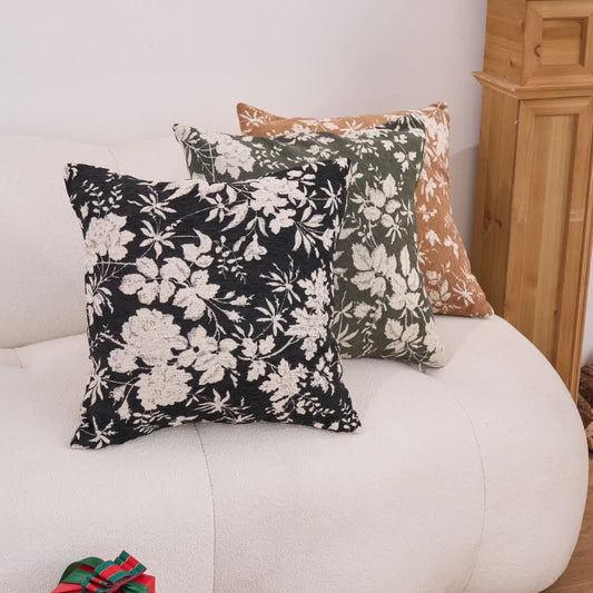 Kissen mit Blumenblatt-Motiv und Einsatz - image 0