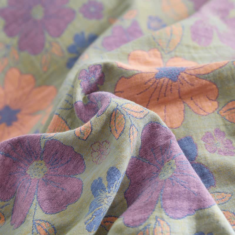 Elegante Bettwäsche aus Baumwollgaze mit Blumenmuster im Jacquard-Stil - image 5