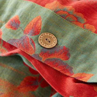 Luxuriöse Bettwäsche aus Baumwollgaze im Jacquard-Stil mit Pfingstrosenmotiv - image 4